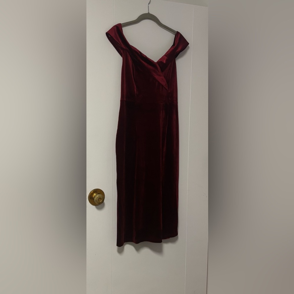 Velvet Red Wine Party Dress 2X/14